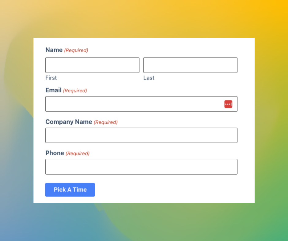 Your basic contact form, keep it stupid simple.