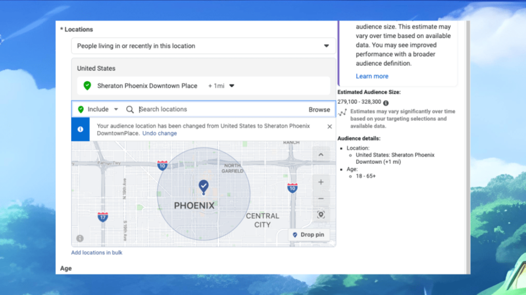 Find your location to start your geofenced area